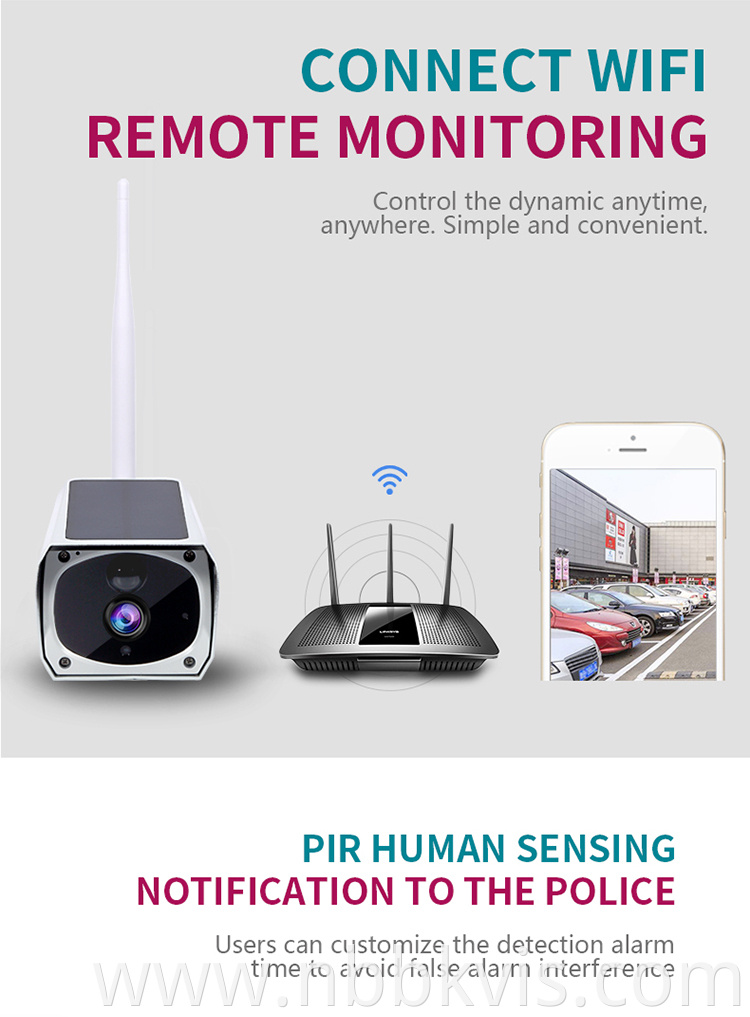 Energy Conservation Solar Charging Wireless Full HD PIR Human Sensing Intelligent Motion Detection CCTV Surveillance Camera